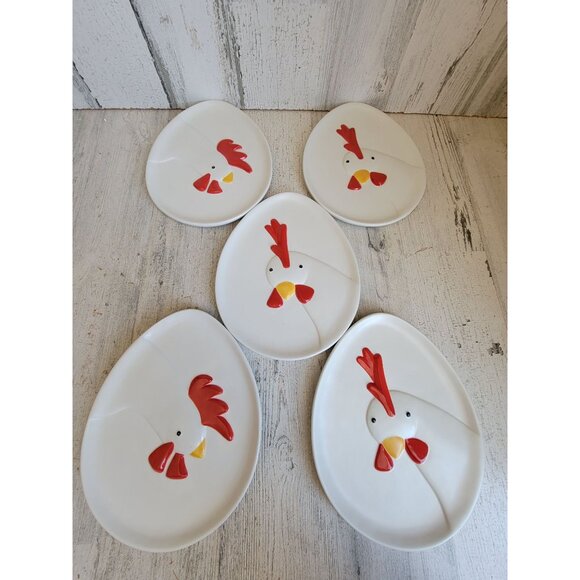 Dept 56 25133 French hen coupe plate country sampler set farm - Picture 7 of 8